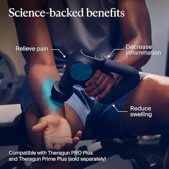 TheraGun Cold Attachment for Deep Tissue Massage Gun | Features 3 Cold Therapy Temperature Levels for Pain Relief, Inflammation & Swelling Treatment | Compatible with PRO Plus, Mini Plus & Prime Plus