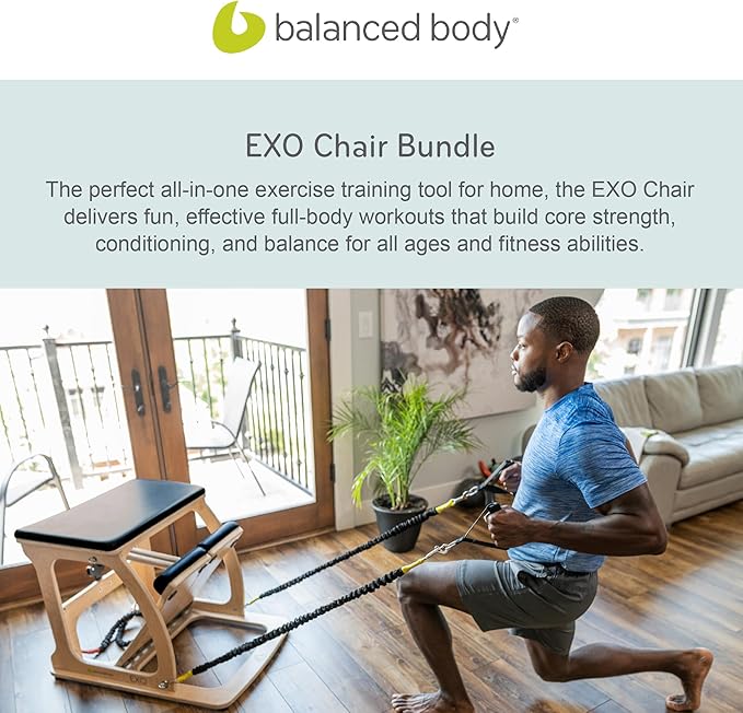 Balanced Body EXO Chair, Pilates Chair Exercise Equipment for Full-Body Workout, Pilates Resistance-Workout Equipment for Home Gym or Studio