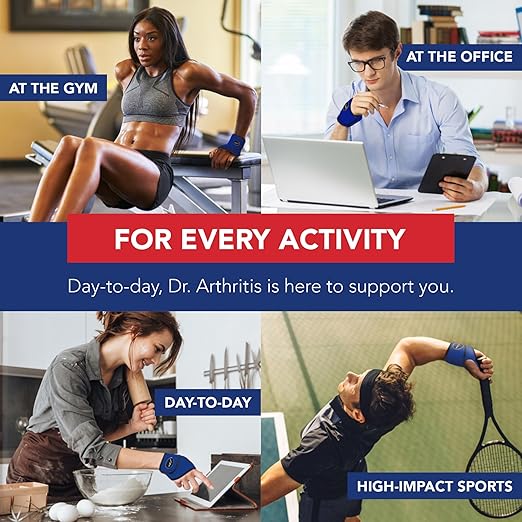 Doctor Developed Wrist Brace - Wrist wrap for Carpal Tunnel Arthritis,Tendonitis, Hand Support - Ideal for Fitness, Weightlifting - Handbook included (Blue, 1 Pack)