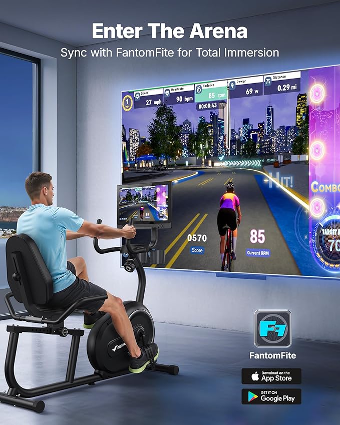 MERACH Recumbent Exercise Bikes for Home with Smart Bluetooth Equipment Exercise Bikes App,LCD,Heart Rate Handle Stationary Bikes for Home, Magnetic Recumbent Exercise Bike for Seniors Gym S08/S23