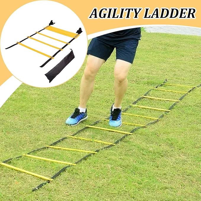 Agility Ladder - Football Speed Training Equipment with Instant Set-Up Design, Durable Ladder with Storage Bag Included, Perfect Exerciser for Sports Tennis Hockey Badminton Soccer Basketball Drills