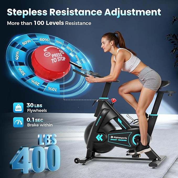 Magnetic Exercise Bike for Home, Heavy-Duty Stationary Bikes with APP Compatible, Quiet Indoor Bicycle for 350LBS Weight Capacity with Comfortable Seat Cushion