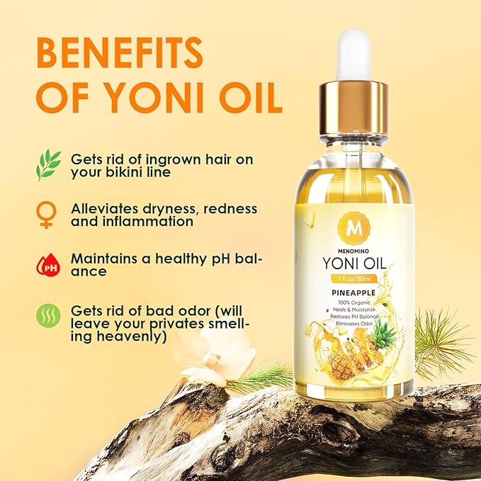 2 Pack Yoni Oil for Women - Organic Pineapple Feminine Oil, Feminine Deodorant - pH Balance - Eliminates Odor - Yoni Moisturizer, 100% Natural Essential Oil, 1 fl oz/pc (Pineapple)