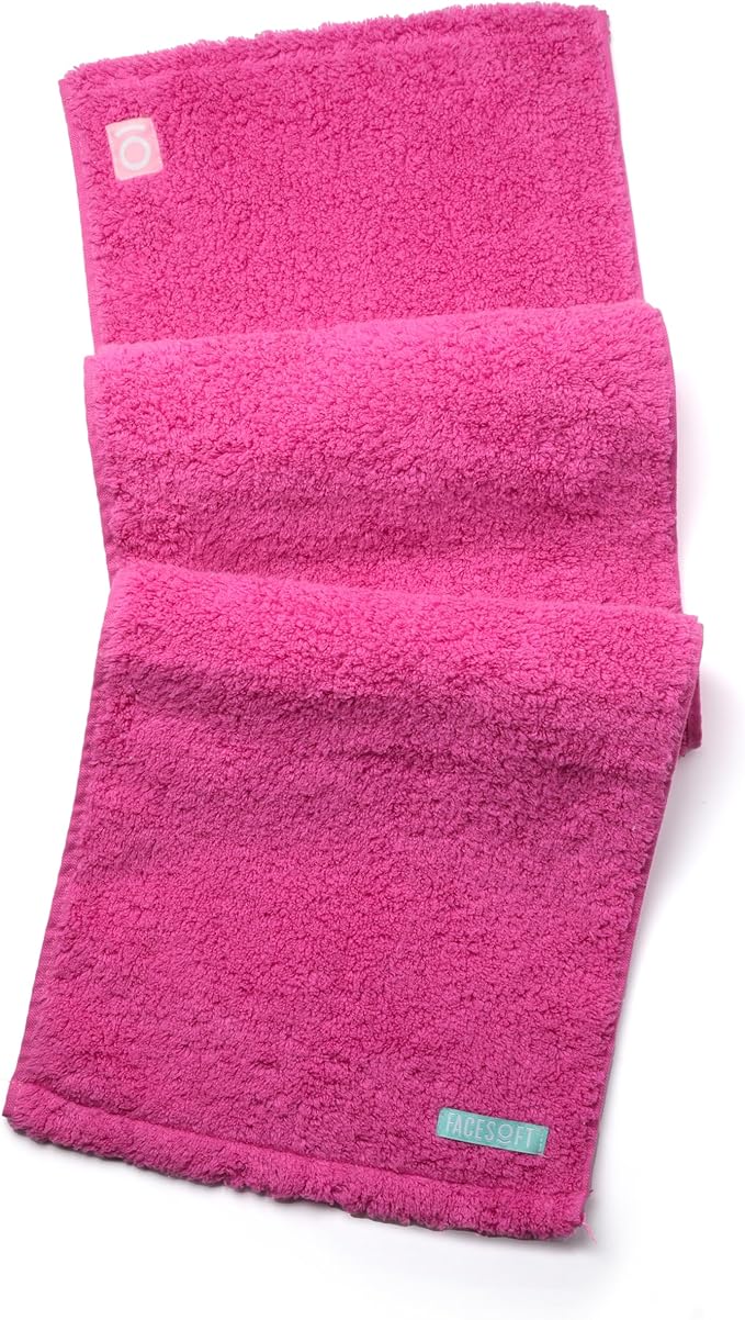 FACESOFT Eco Friendly Gym Towel for Working Out - Soft and Absorbent Cotton Exercise - No Synthetic Microfibers or Plastics - Sweat Towel for Gym, Fitness, Sports, Yoga - Pink - 1 Pc