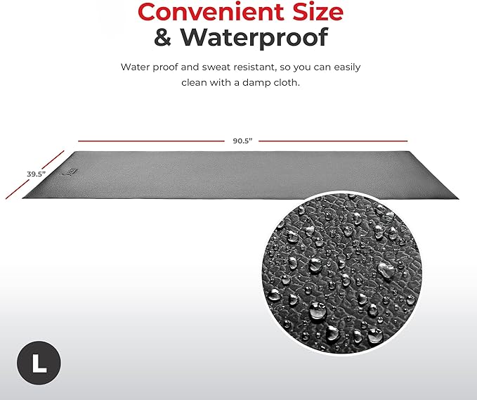 Sunny Health & Fitness Equipment Mat – Multiple Size Options – Non-Slip Floor Protection Pad for Treadmill, Bike, Elliptical, Yoga or Standing Desk and other Exercise Equipment