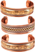 Touchstone copper bracelets | gift for men women |adjustable 100% pure solid real magnetic jewelry | handmade bracelet set combo | rope braided tibetan bangles.
