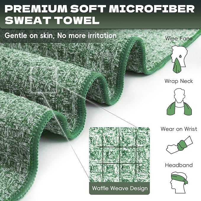 Microfiber Gym Towels for Showering Working Out Quick Dry Negative ions Large Middle Small Sizes Lightweight Gym Towel for Men Women Tennis Sports Towels for Body Hot Yoga Fitness Essentials