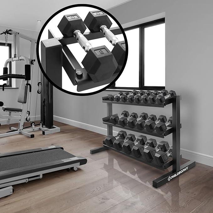 Philosophy Gym 3-Tier Dumbbell Rack, Heavy-Duty