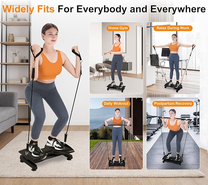 KESHWELL Waist Twisting Machine,Ab Twist Board For Weight Loss&Waist Slim,Ab Machine with Pilates Bar,Noiseless Waist Trainer For Women & Men, 330 Lbs Capacity At Home Workout Equipment.