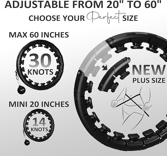 Experience Fitness Excellence with Our Infinity Hoop Plus Size – Weighted Hula Hoop for Weight Loss – Hula Hoop Exercise Ring with ABS and Quality Wheels – for All the Sizes and Levels