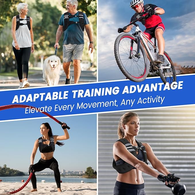 Weighted Vest Woman, 6/8/12/16/20/25/30 Lb Unisex Reflective Strength Training Weight Vest For Running, Jogging, Cardio & Workouts