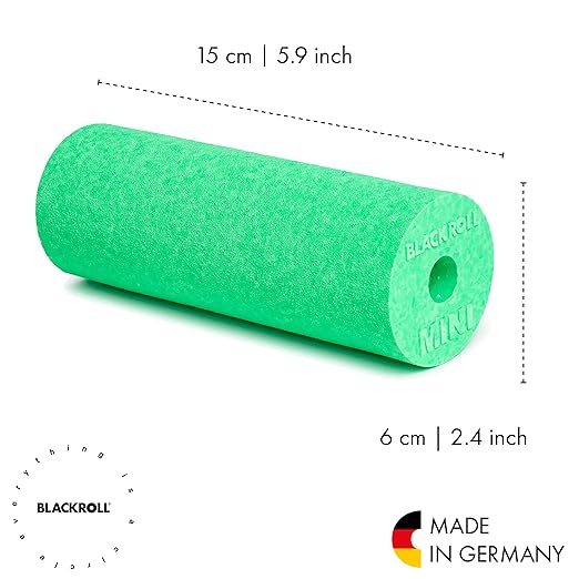 BLACKROLL - Mini Foam Roller, Massage Tool for Feet, Hands, and Arms, Ideal for Travel Size and Targeted Myofascial Release, for Exercise, Massage, and Muscle Recovery, 6" x 2", Green
