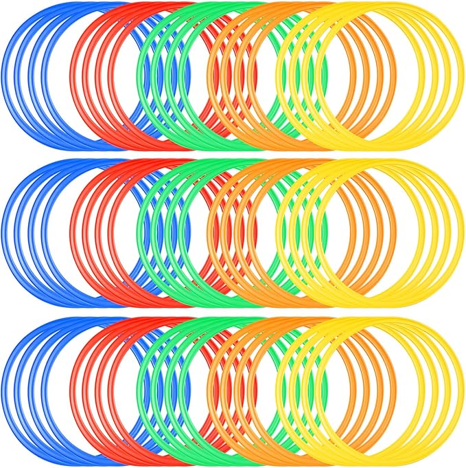 Deekin 80 Pcs Agility Rings Speed and Agility Training Rings Multicolored Exercise Speed Ring Circle Jumping Hoops for Training Toss Equipment, 15"