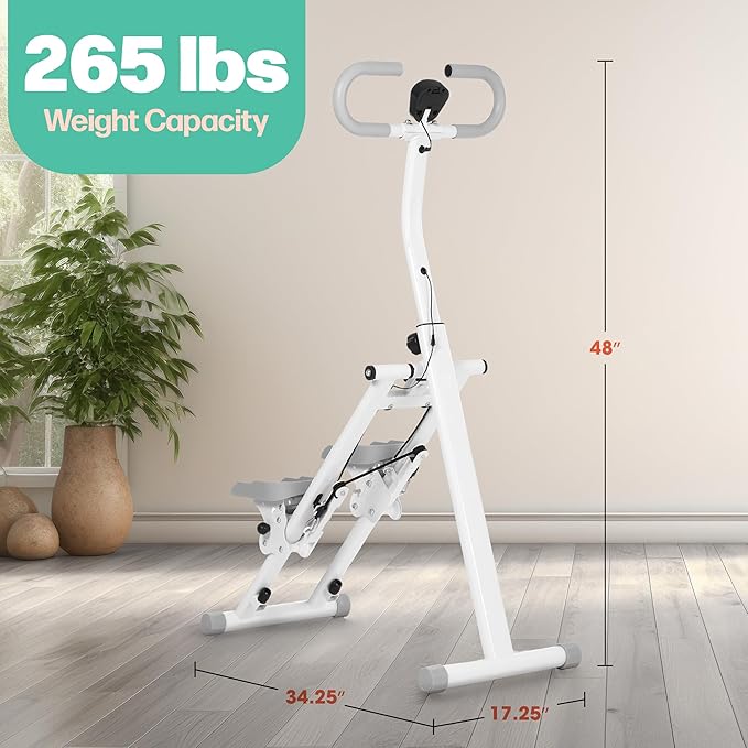Stair Stepper for Home Gym - Vertical Stair Climber Workout Machine with Adjustable Handlebar - Full-Body Cardio Equipment - Compact Folding Aerobic Steppers for Exercise at Home by RAD Sportz (White)