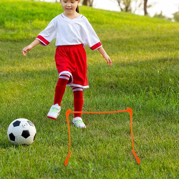 Plastic Adjustable Soccer Training Speed Hurdles Set, Foldable Wear-Resistant Agility Equipment and Athletes, Professional Track Running Supplies for Soccer Practice