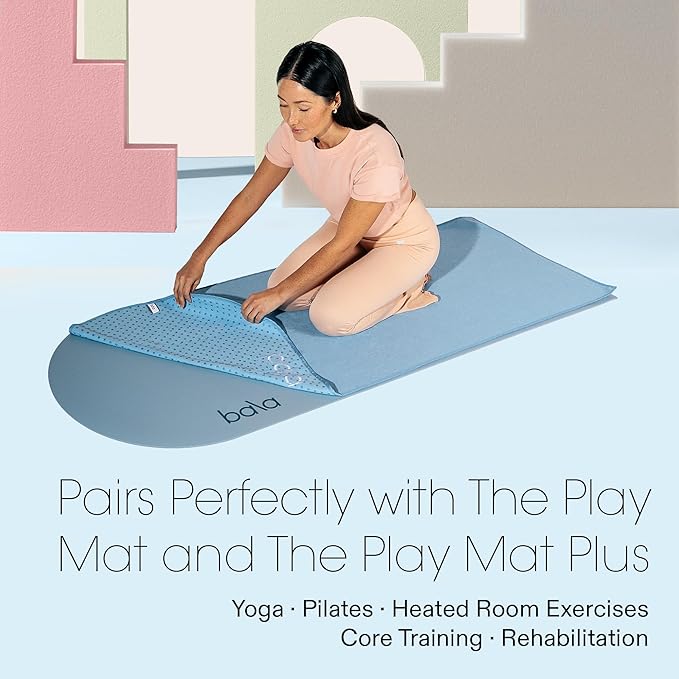 Bala Play Mat Towel, Sage - Non-Slip Absorbent Gym Towels Designed for Sweat, Hot Yoga, Pilates & Core Training Workouts - Fitness & Exercise Gear Essentials for Working Out - Men & Women