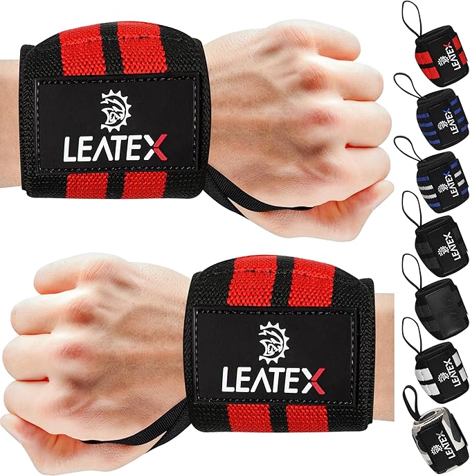 Weight Lifting Wrist Wraps 18" Wrist Support with Heavy Duty Thumb Loop - Best Gym Wrist Wraps for Powerlifting Competition, Strength Training, Bodybuilding - for Men & Women