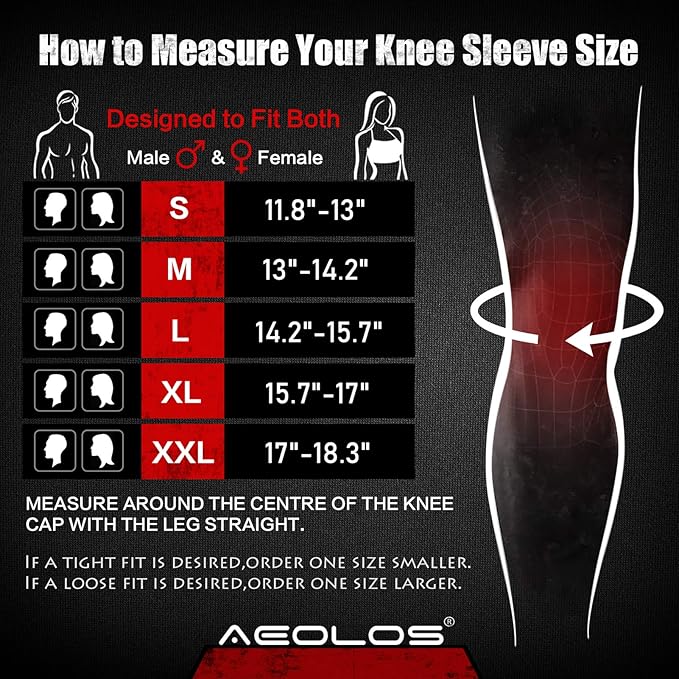 AEOLOS Knee Sleeves (1 Pair)，7mm Compression Knee Braces for Heavy-Lifting,Squats,Gym and Other Sports(XX-Large,Camo&Black)