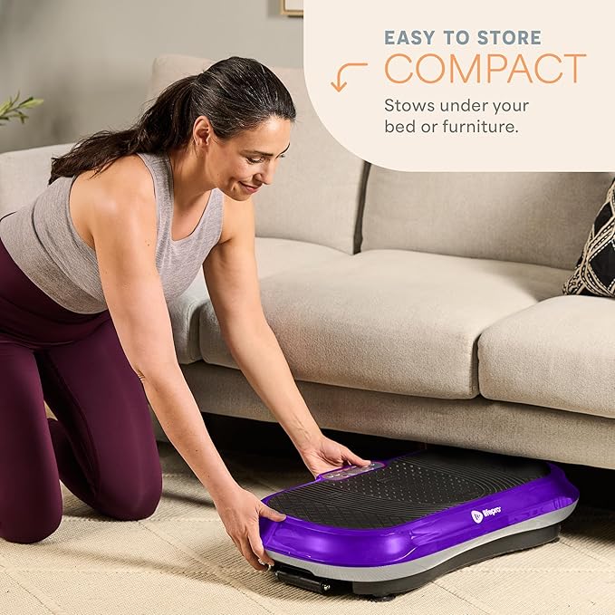 Lifepro Waver Vibration Plate Exercise Machine for Lymphatic Drainage, Muscle Activation, Full-Body Workout Vibrating Platform with Loop Bands, Fitness Equipment for Strength Toning & Fat Loss