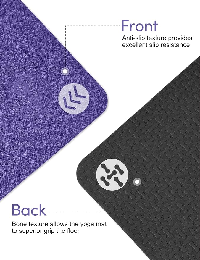 IUGA Yoga Mat Thick Non Slip Anti-tear Pilates Mat Eco Friendly Hot Yoga Mats for Workout & Exercise(72"x 24"x 6mm)