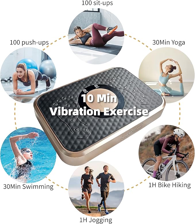 Vibration Plate Exercise Machine – Lymphatic Drainage & High-Intensity Fat Burner, 150-Speed Adjustable Fitness Platform for Full Body Workout, 450 lbs Capacity Home Gym Equipment (Men/Women)