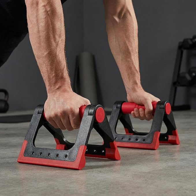 Foldable Push-up Stand Pair Portable Exercise Handles for Home Strength Training Compact Push up Bars for Floor Workouts with Rotating Arm Support 6.3 Inch Fitness Equipment