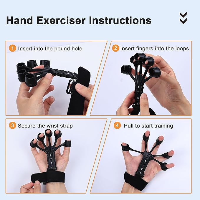 10PCS Grip Strength Trainer Kits, Hand Gripper Strengthener, Forearm Strengthener, Forearm Exerciser, Finger Grip Strengthener, Wrist Strengthener, Stress Relief Ball, Grip Ring, for Muscle Building, Hand Exercisers for Therapy
