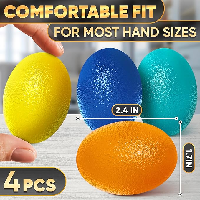 4 Pcs Squeeze Balls for Hand Therapy - 4 Resistance Levels Hand Exercise Balls for Arthritis, Pleasant to Touch & Lightweight - Physical Therapy Ball for Recovery, Stress Relief, Grip Strength, Focus
