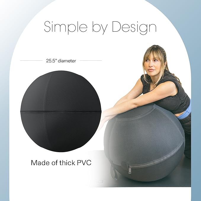 Bala Balance Ball - Exercise Ball Chair for Yoga, Pilates, Barre, Core Strengthening & Physical Therapy - Women's Gym Equipment & Workout Accessories