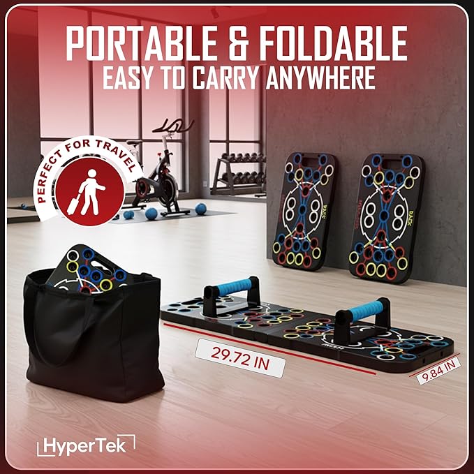 Hybertek 27 in 1 Pro Push Up Board | Multi Functional Foldable Push Up Stand for Strength Training, Fat Burning & Full Body Workout at Home | Muscle Training Push Up Bar Board for Men & Woman Fitness
