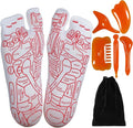 Reflexology Socks with Beginner Acupoint Massage Tools Set of 5 - Foot Pain Relief Remedy for Foot Massage Rod for Women and Men Tired Relieve (Man-Big-Red)