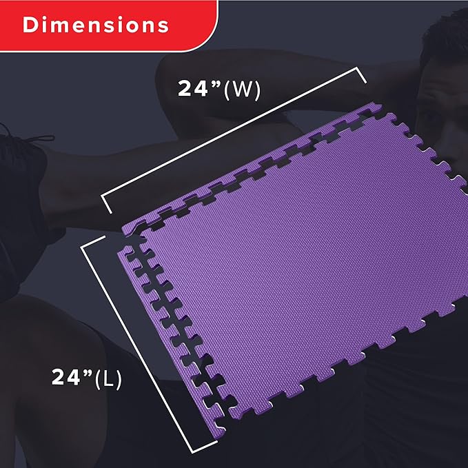 We Sell Mats 3/8" Thick Multipurpose EVA Foam Exercise Floor Mat, Interlocking Tiles, Anti-Fatigue for Home or Gym