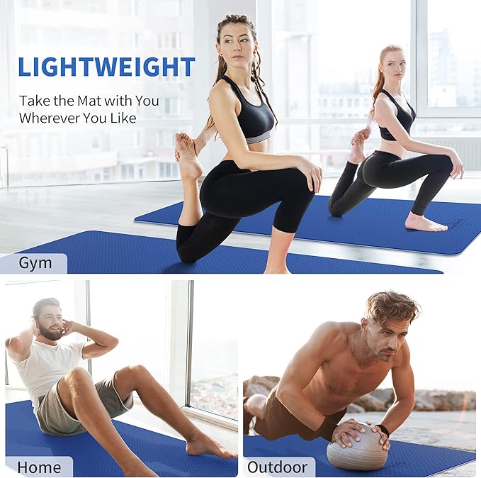 CAMBIVO Extra Wide Yoga Mat for Women and Men (72"/84"x 32"x 1/4") TPE Workout Mat, Non-slip Large Exercise Fitness Mat for Yoga, Pilates, Workout