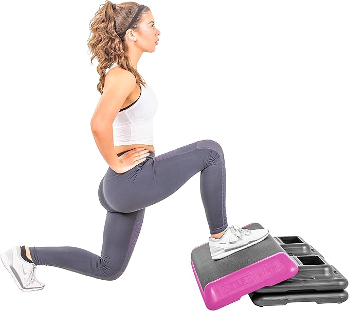 The Step Freestyle Grey Aerobic Platform, Health Club Size Steppers for Exercise
