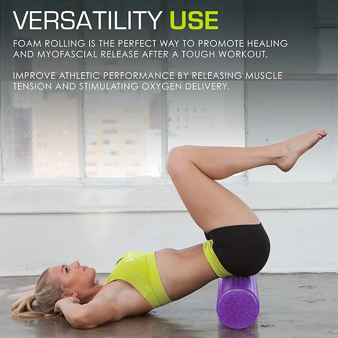 ProsourceFit High Density Foam Rollers Long, Firm Full Body Athletic Massage Tool for Back Stretching, Yoga, Pilates, Post Workout Muscle Recuperation