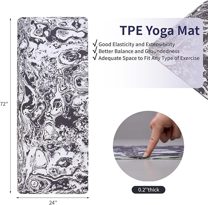 Yoga Mat Exercise Yoga Mat Print With Designed Exericise Mat 72 X 24inch Multi-Purpose Workout Mat For Women Pilates Fitness And Floor Exercises