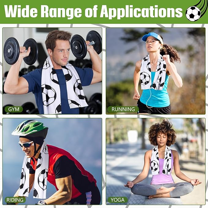 12 Pcs Cooling Towel Baseball Football Basketball Breathable Chilly Softball Soccer Ice Towel, 40"x12" Tennis Microfiber Accessories for Player
