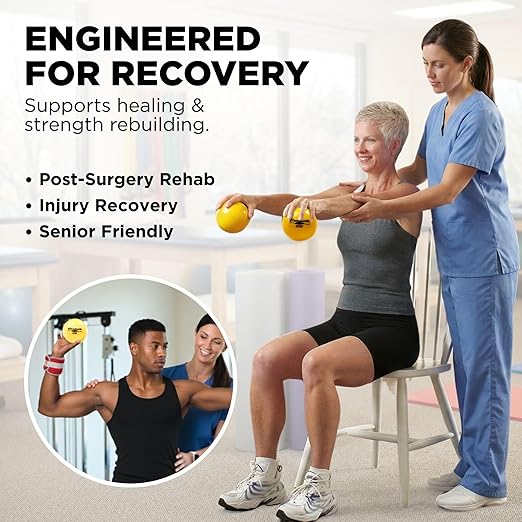 THERABAND Soft Weight 2.2 Lb, 4.5" Ball-Shaped Isotonic Exercise Balls for Physical Therapy, Weighted Ball Set for Pilates, Shoulder Strength & Rehab, Color-Coded, Portable & Easy to Grip