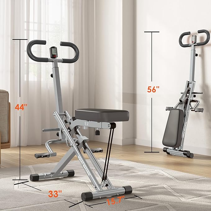 Squat Machine for Home Gym, Squat Rowing Machine with Adjustable Resistance and Optional Full Motion, Squat Assist Trainer for Glutes