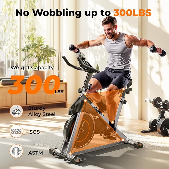 YOSUDA Magnetic Exercise Bike for Home, 350 LBS Capacity Brake Pad Stationary Bike, Indoor with Exclusive App and Fitness Courses for Weight Loss