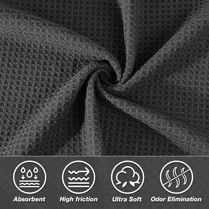 Hot Yoga Mat Towel,Microfiber Yoga Mat Towels Non Slip for Hot Yoga Absorbent Microfiber Sweat Anti-Slip Grip Injury Free,26.5" X 72" -Pilates Gear,Exercise,Fitness Black