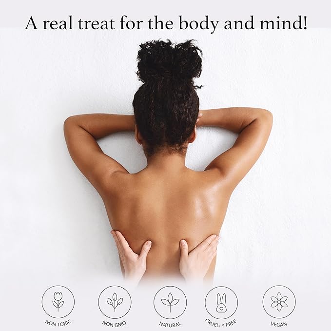 Massage Oil for Home Spa - Vegan Moisturizing Body Oil Candle for Relaxation - Hydrating Skin Care Massage Oils with Essential Oils (6.76oz)
