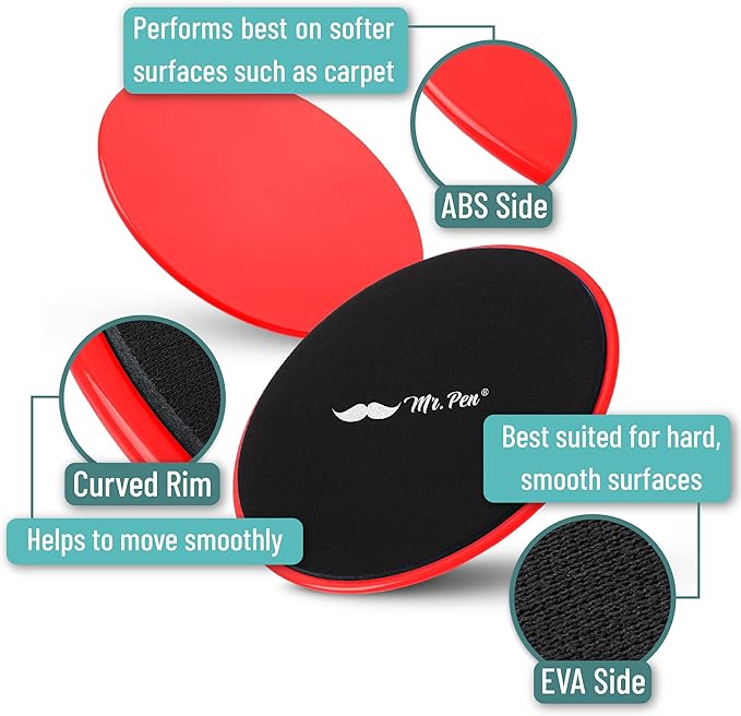 Mr. Pen Core Sliders for Working Out - 2 Pack Dual Sided Workout Sliders Discs