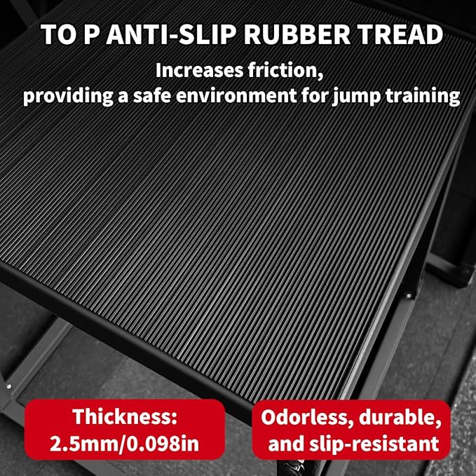 PeakPursuit Plyometric Jump Box - Heavy-Duty Steel Plyo Box with Anti-Slip Rubber Pads, Set of 12, 18", 24", 30" Box Jump Platforms for Strength & Conditioning Training, Home Gym
