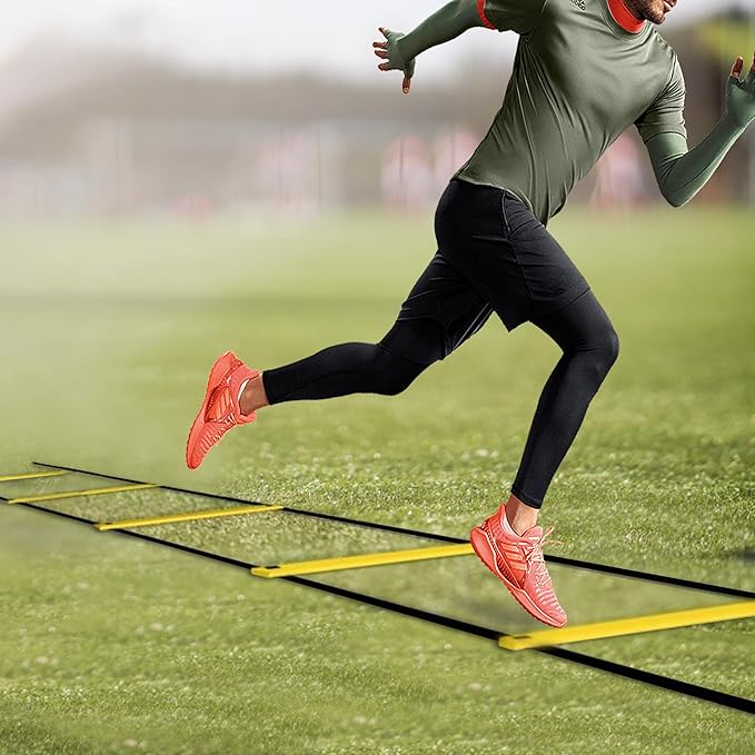 20ft Adjustable Agility Speed Ladder Training Ladder with Carry Bag - Soccer, Speed, Football Fitness Feet Training - Agility Training Equipment for Footwork Drills