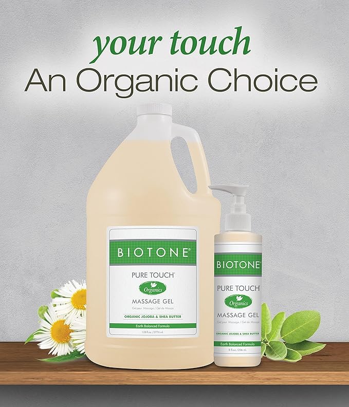 Biotone Pure Touch Organics Massage Gel, 8 Ounce