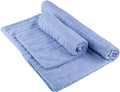 Yoga Mat Towel and Gym Towel Set - 2-Piece Non Slip Set for Hot Yoga, Pilates, and Gym - 72” x 24” Sweat Absorbent and Quick Drying Blanket with Corner Pockets for Mats by Wakeman (Blue)