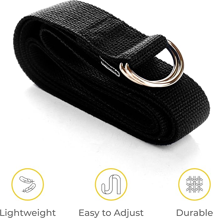 Sunshine Yoga 10-Pack Yoga Strap, 8-Foot Yoga Straps With Anti-Slip D-Ring Buckle, Adjustable Leg Stretching Strap, Exercise Stretch Strap for Muscle and Hamstring Stretch