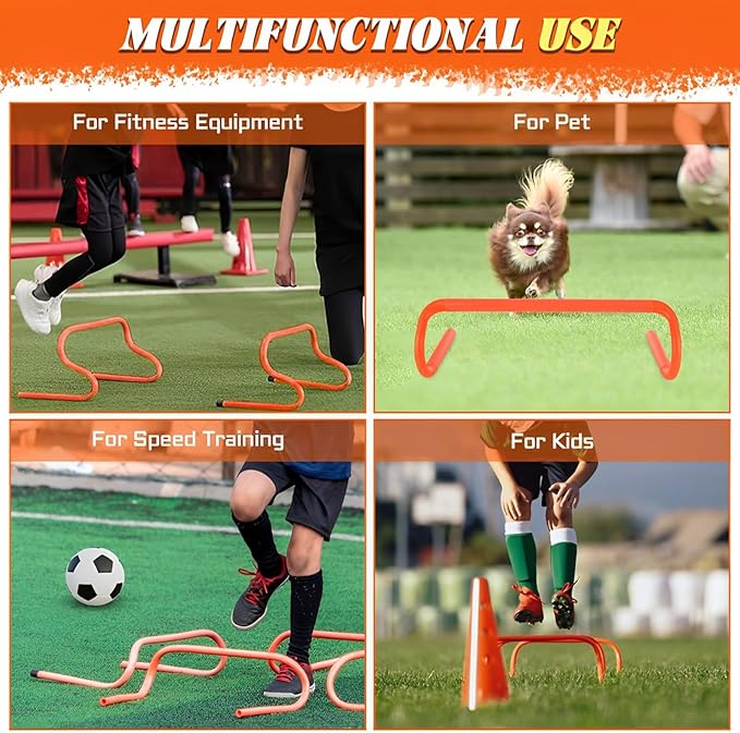 6 Pack 6'' Speed Agility Training Hurdles - Detachable Agility Training Hurdles, Speed Training Agility Hurdles, Speed and Agility Training Equipment for Athletes, Soccer, Basketball Training
