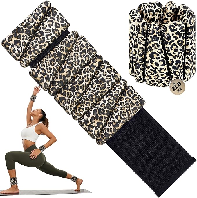 Wrist Ankle Weights for Women & Men, 2lbs/4lbs Adjustable Weighted Bangles to Boost Calorie Burn & Strength, Arm & Leg Weights for Pilates, Yoga, Walking, Barre, Gym & Home Workout